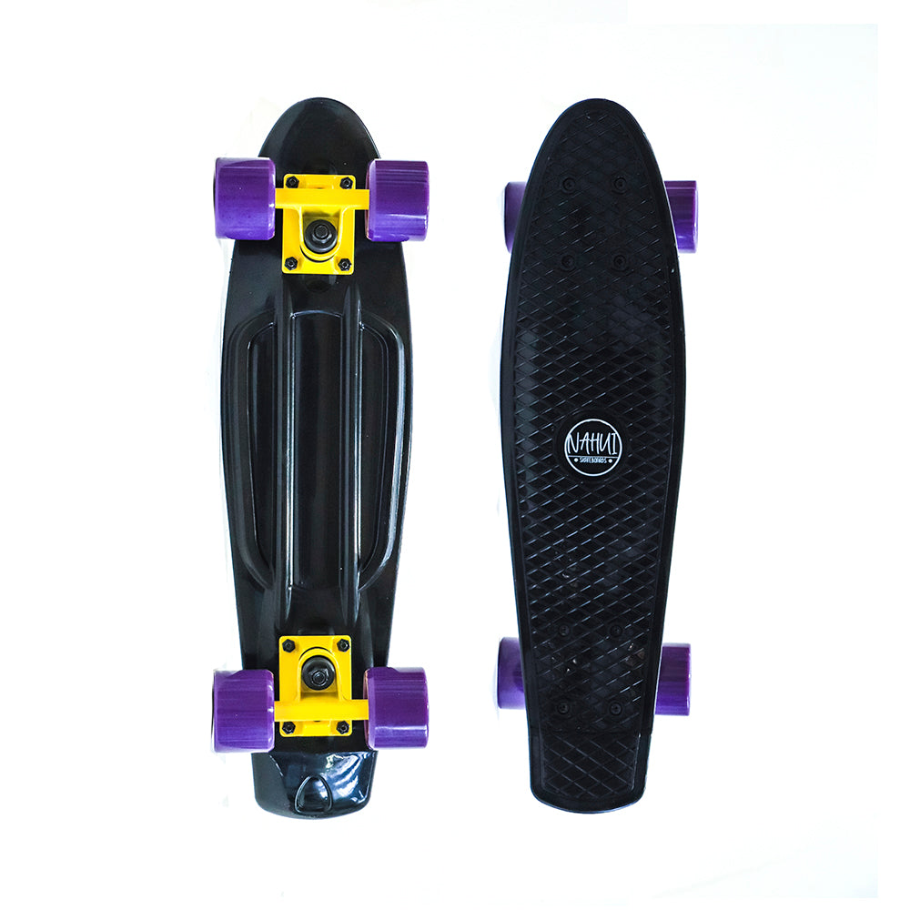 Patineta Tipo Penny Nahui Negra 22" Ruedas Moradas