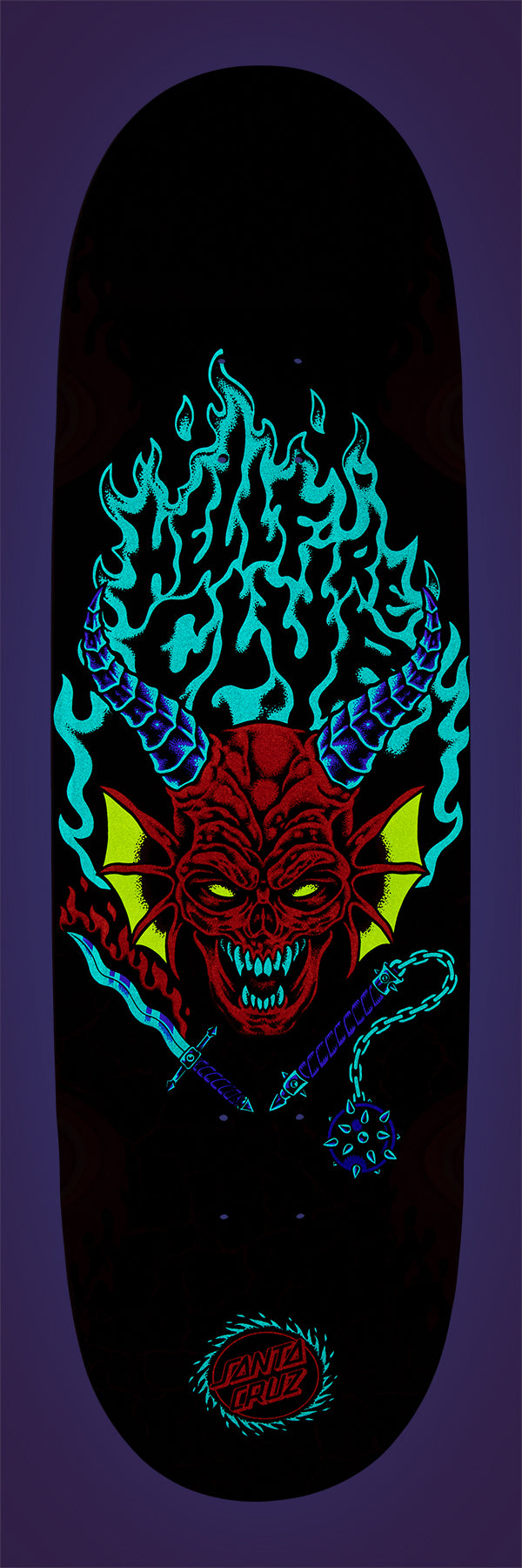 Tabla Santa Cruz Stranger Things Hellfire Club Flames 9 x 32 IN