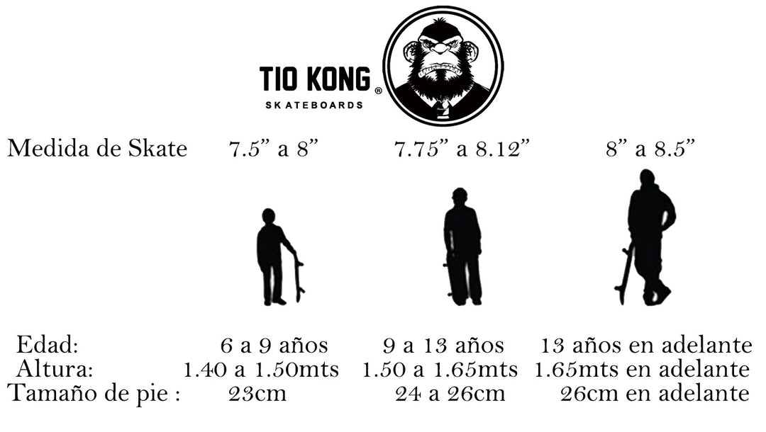 Patineta Tio Kong El Kong Blanco (7.5") (8")(8.25")