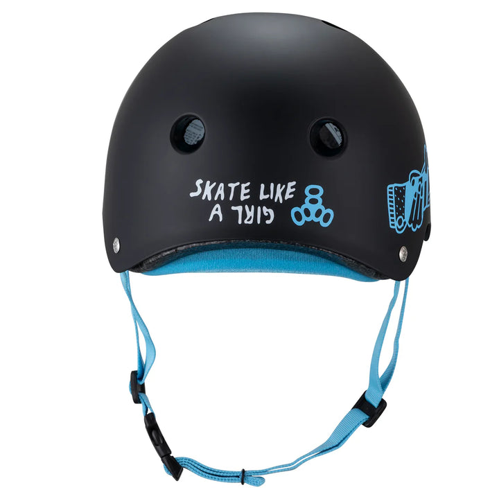 Casco Triple 8 Skate Like A Girl (Negro)