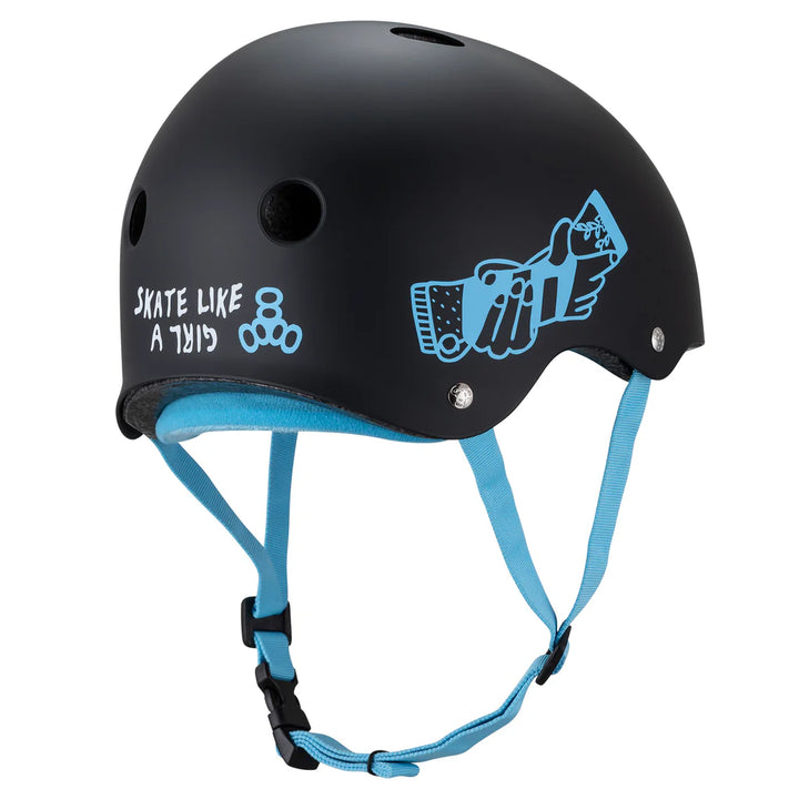 Casco Triple 8 Skate Like A Girl (Negro)