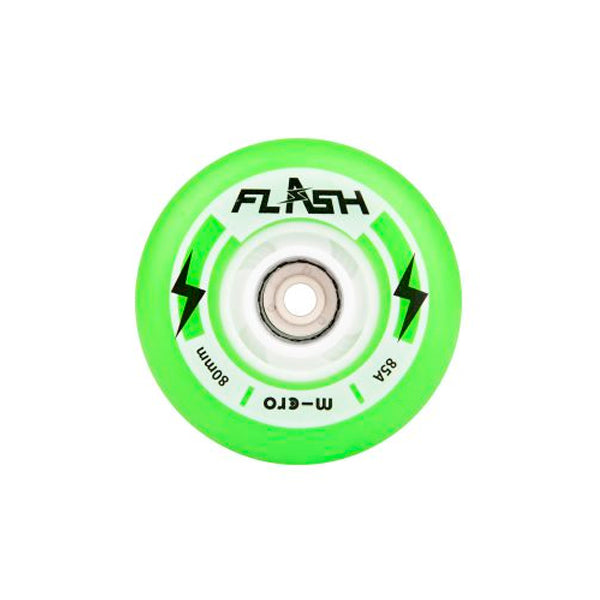 Ruedas Micro Flash de LED Color Verde 76mm 80mm
