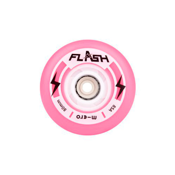 Ruedas Micro Flash de LED Color Rosa 80mm