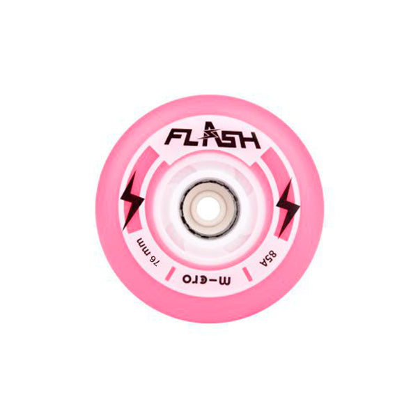 Ruedas Micro Flash de LED Color Rosa 76mm 